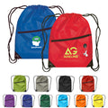 Nylon Zippered Drawstring Backpack