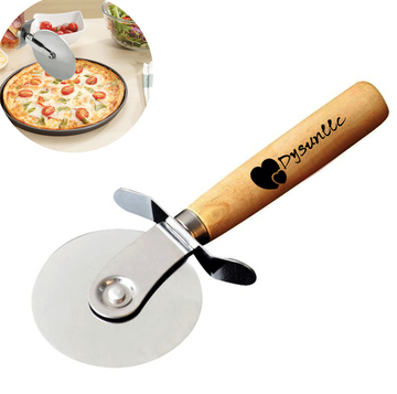 Pizza Cutter With Bamboo Handle