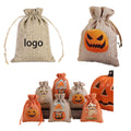 Reusable Halloween Drawstring Candy Gift Small Bag Linen