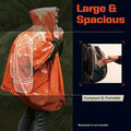 Emergency Thermal Rain Poncho With Hood Portable