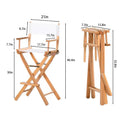 Foldable Table-Height Wood Directors Chair
