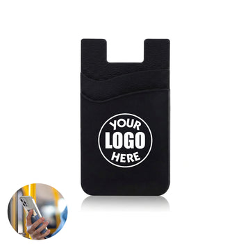 Silicone Phone Wallet Stick On Double Card Holder