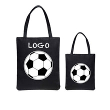 Canvas Zipper Shoulder Tote Bag With Ball Pattern