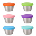 2.4Oz Condiment Containers With Leakproof Silicone Lids