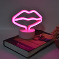 Lip Shaped Led Neon Signs With Stand