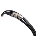 Creative Accessories Stainless Steel Woven Leather Bracelet