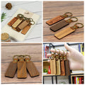 Wood Keychain with Leather Strap
