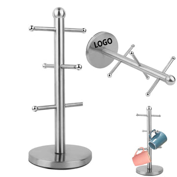 Stainless Steel Countertop Mug Tree With 6 Hooks
