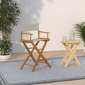Foldable Table-Height Wood Directors Chair