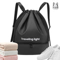 Lightweight Drawstring Gym Sack With Shoe Compartment