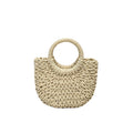 Handmade Woven Straw Tote Bag For Beach Vacation