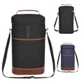 2 Bottle Travel Wine Tote With Corkscrew & Shoulder