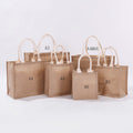 Reusable Herringbone Burlap Tote Bags With Handles