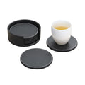 6 Piece Leather Round Coaster Insulation Mat Set
