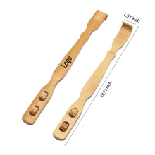 Wood Back Scratcher W/2 Massaging Rollers