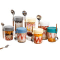 Reusable 12 OZ Overnight Oatmeal Glass Cup W/ Lid & Spoon