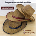 Summer Straw Cowboy Hat Wide Brim UV Protection