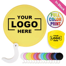 Pop Up Twist & Fold Hand Fan With Handle-Full Color