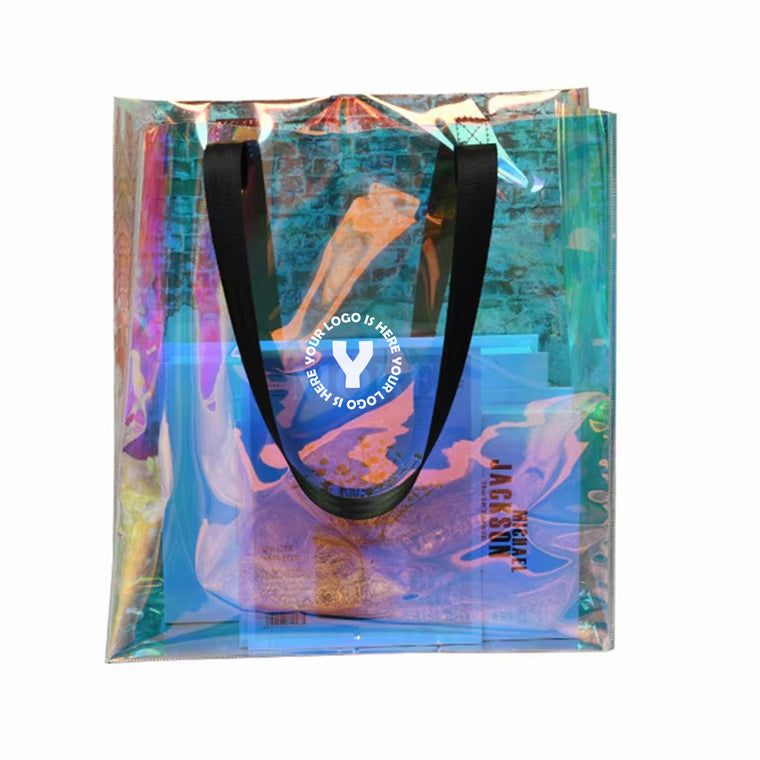 Rainbow Hologram Shopping Tote Bag
