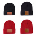 Leather Labeled Warm Knit Cap