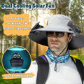 Outdoor Wide Brim Sun Hat with 2 Solar Fan