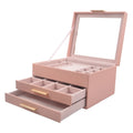 Pu Triple-Layer Jewelry Storage Box With Window
