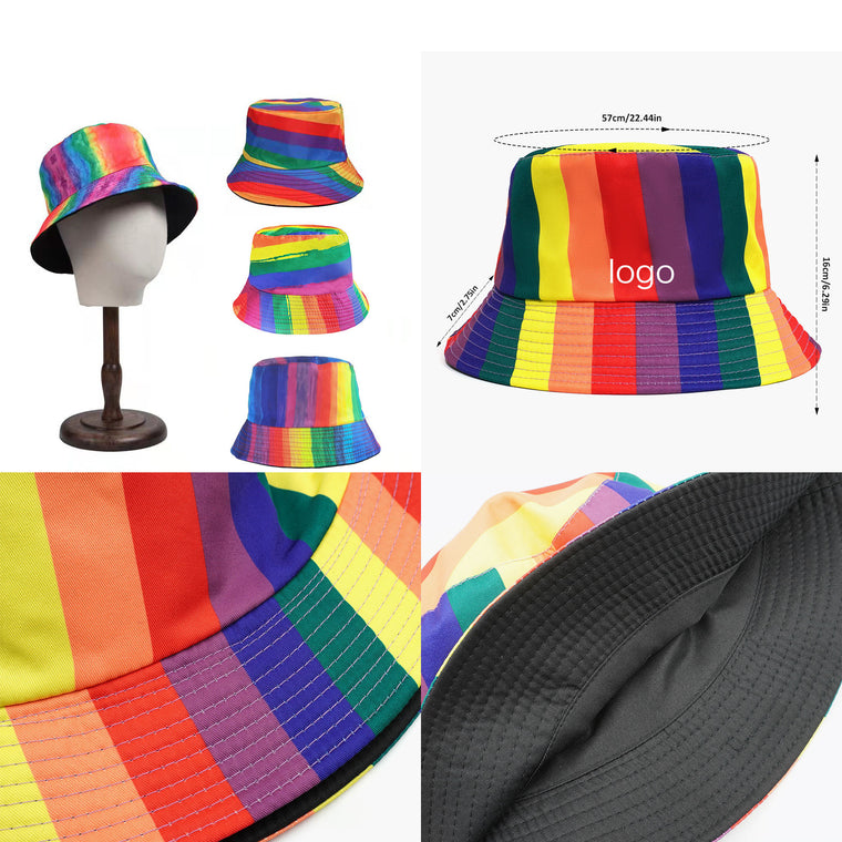 Cotton Rainbow Bucket Hat