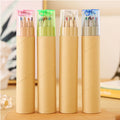 12 Colored Pencils In Tube W/Sharpener