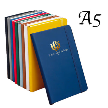 A5 Leather Notebook With Elastic Closure Band