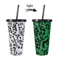 Festive Theme Color Changing Cold Cups With Lids Straws