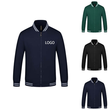 Solid Color Baseball Jacket