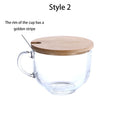 Overnight Oats Container Breakfast Glass Cup With Wooden Lid