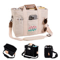 Multi-Pocket Canvas Tote With Crossbody Strap