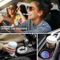 Ceramic Absorbent Car Cup Coasters with with Cork Base