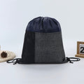 Drawstring Backpack With Front Pocket And Mesh Side Storage