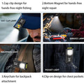 Portable Mini Rechargeable Magnetic Work Light W/ Keychain