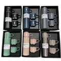 Double-Wall Stainless Steel Vacuum Flask Gift Set W/3 Lids