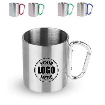 12 Oz Double Wall Stainless Steel Cup With Carbiner