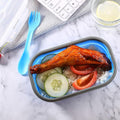 800Ml Folding Silicone Portable Lunch Box With Tableware