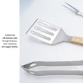 3-Piece Wood Handle BBQ Grill Tool Set
