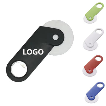 Plastic Pizza Cutter Wheel with Handle & Beer Opener