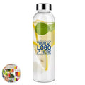 18 Oz Clear Glass Bottle With Stainless Steel Lid