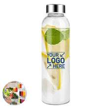 18 Oz Clear Glass Bottle With Stainless Steel Lid