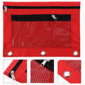 Zippered Double Pocket 3 Ring Binder Pencil Pouch