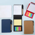 Eco Kraft Paper Spiral Notebook W/Sticky Notes & Pens