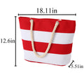 Thick Hemp Rope Striped Canvas Bag