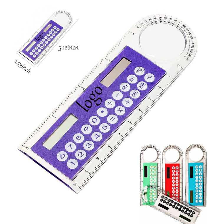 Mini Multifunctional Plastic Ruler And Solar Calculator