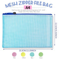 A4 Size Mesh Bags With Zipper Plastic File Document Bags