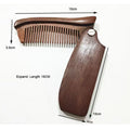 Folding Pocket Wooden Comb With The Engraving For Men