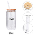 16Oz Double Walled Glass Tumblers With Bamboo Lid